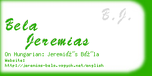bela jeremias business card